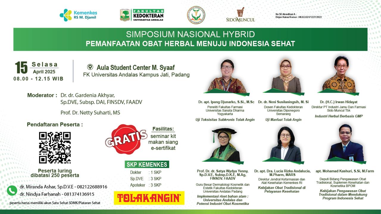 SIMPOSIUM PEMANFAATAN OBAT HERBAL MENUJU INDONESIA SEHAT  Angkatan 1