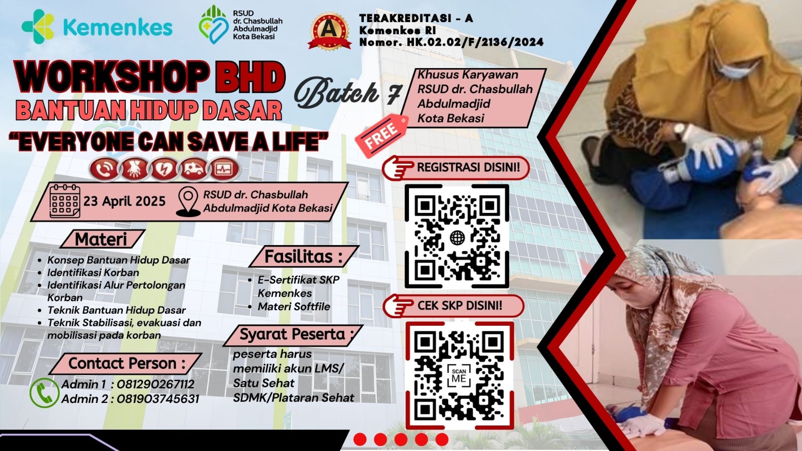 Workshop Bantuan Hidup Dasar (BHD) Angkatan 7