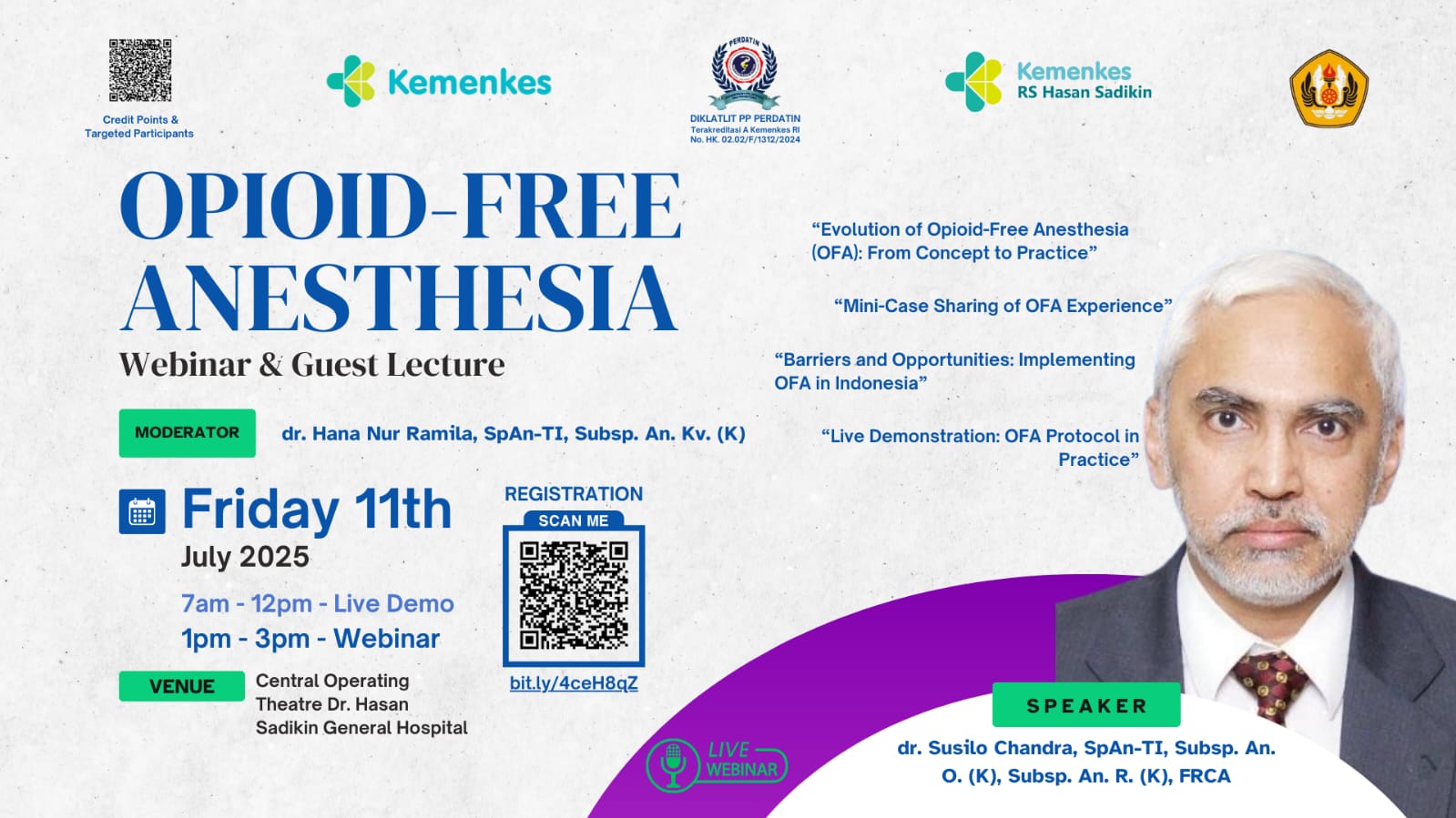 Webinar and Guest Lecture: Opioid-Free Anesthesia Angkatan 1