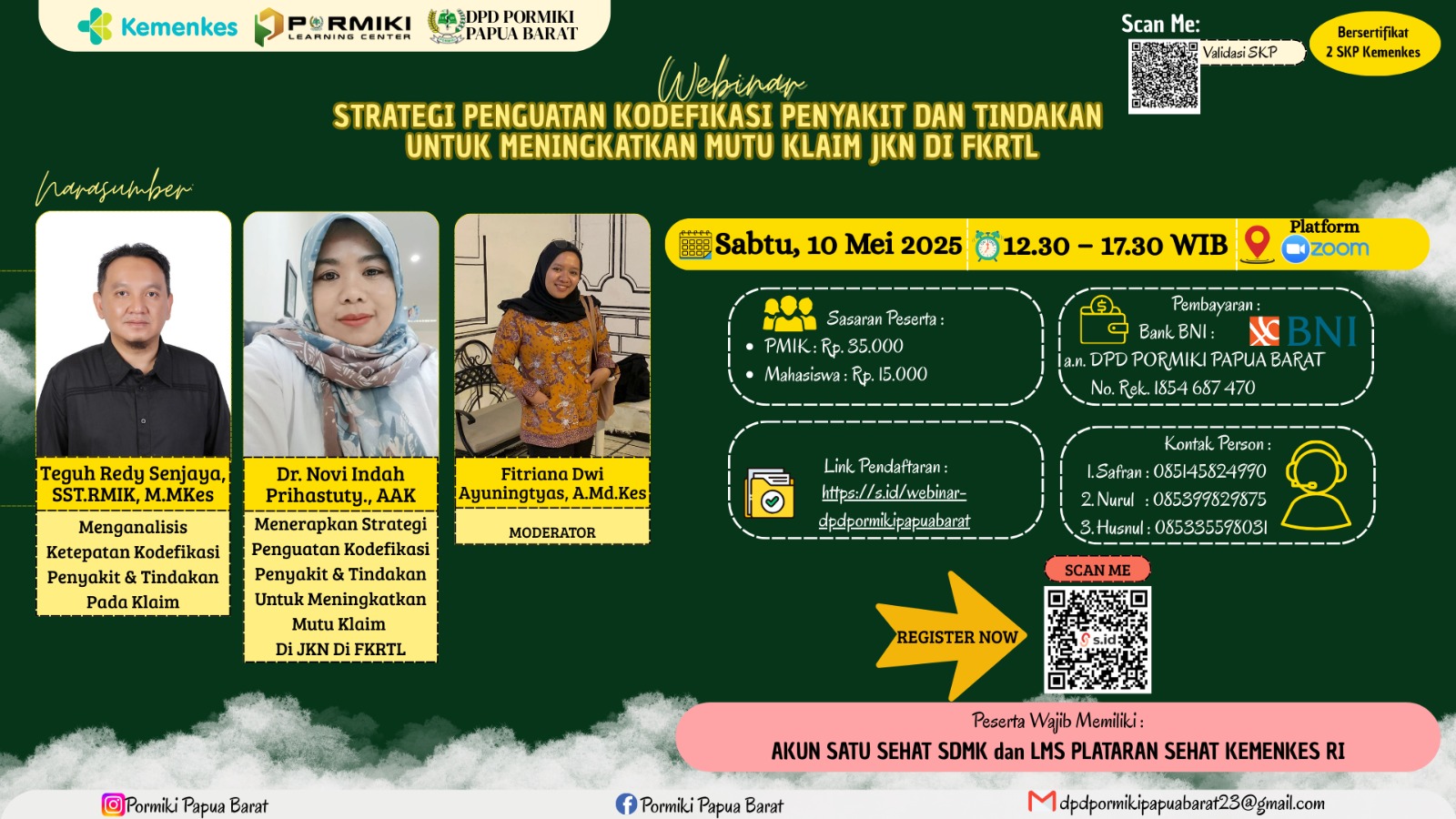 Webinar Strategi Penguatan Kodefikasi Penyakit dan Tindakan untuk Meningkatkan Mutu Klaim JKN di FKRTL Angkatan 13