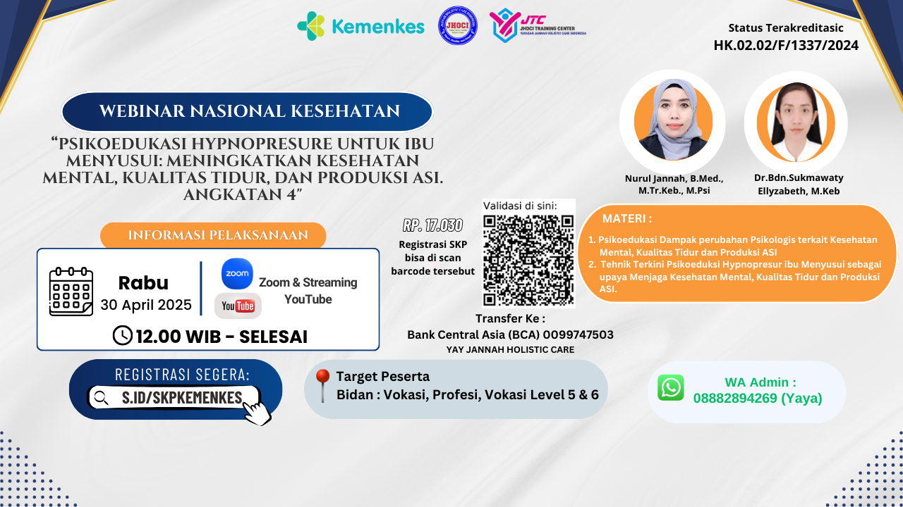 Psikoedukasi Hypnopresure untuk Ibu Menyusui: Meningkatkan Kesehatan Mental, Kualitas Tidur, dan Produksi ASI.  Angkatan 4