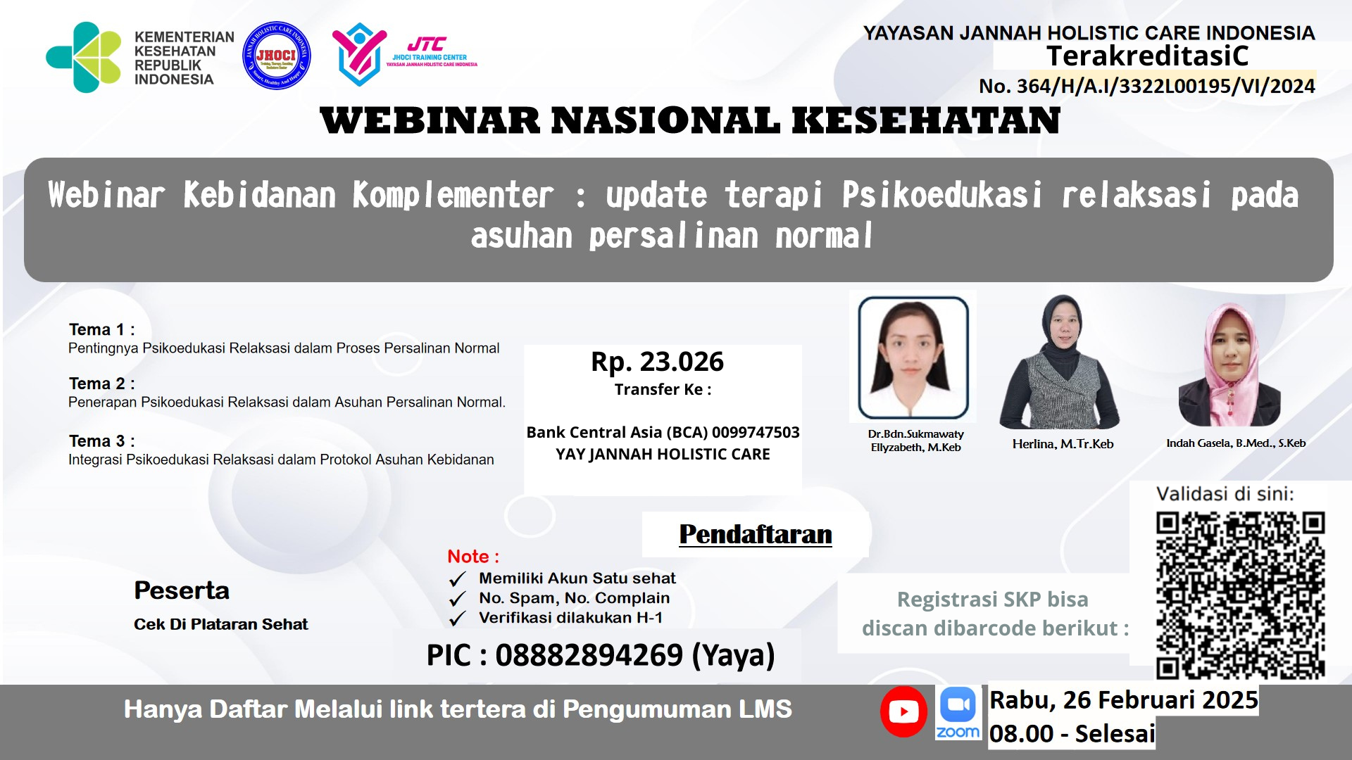 Webinar Kebidanan Komplementer  update terapi Psikoedukasi relaksasi pada asuhan persalinan normal (26.02)