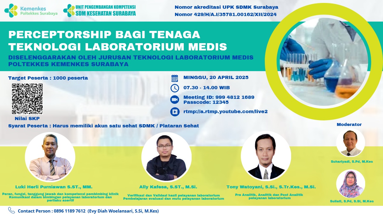 PERCEPTORSHIP BAGI TENAGA TEKNOLOGI LABORATORIUM MEDIS Angkatan 1