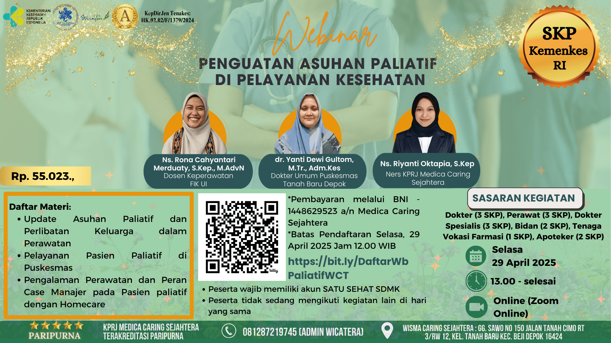 Webinar Penguatan Asuhan Paliatif di Pelayanan Kesehatan Angkatan 1
