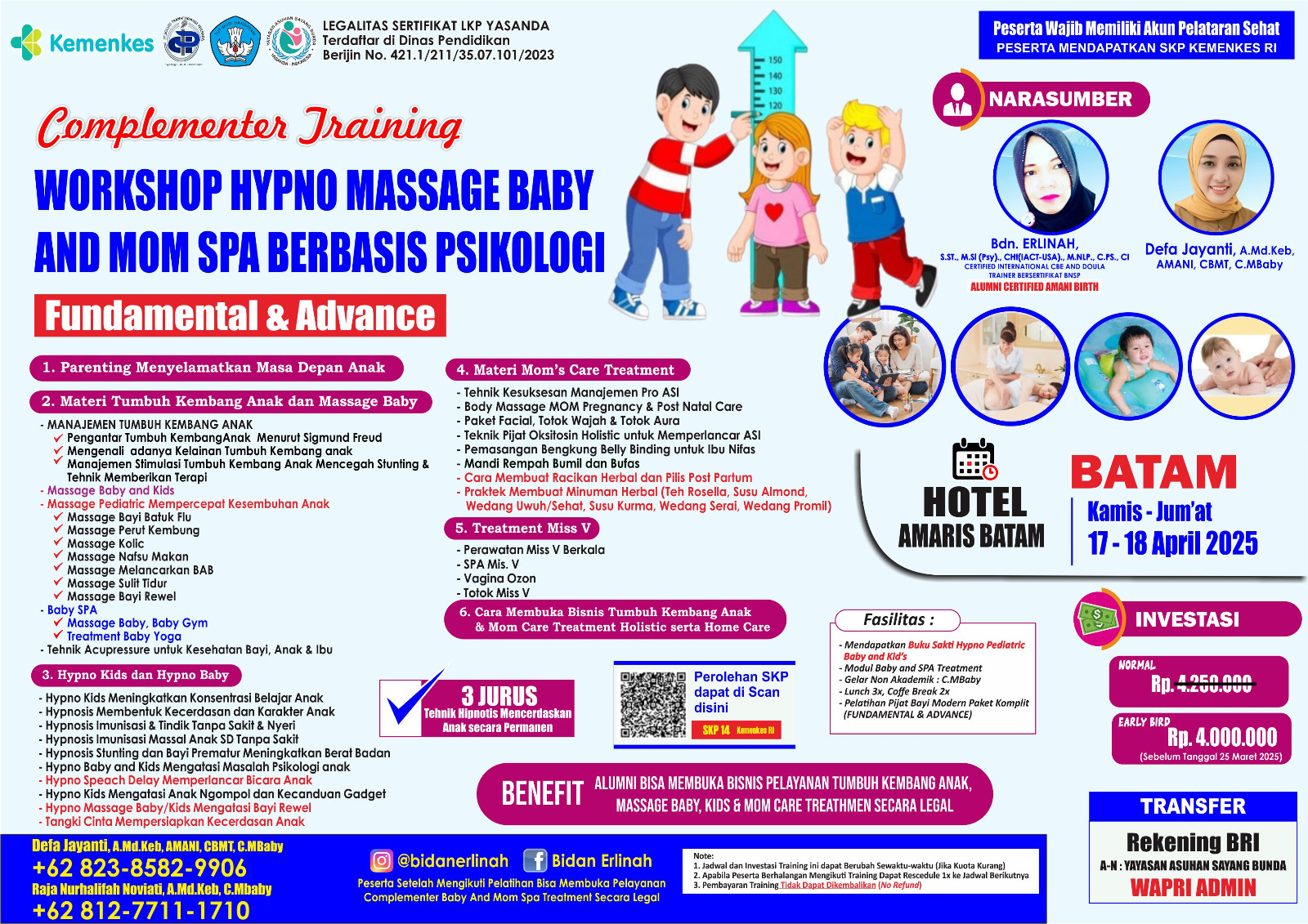 Workshop Hypno Massage Baby and Mom Spa Berbasis Psikologi Angkatan 1