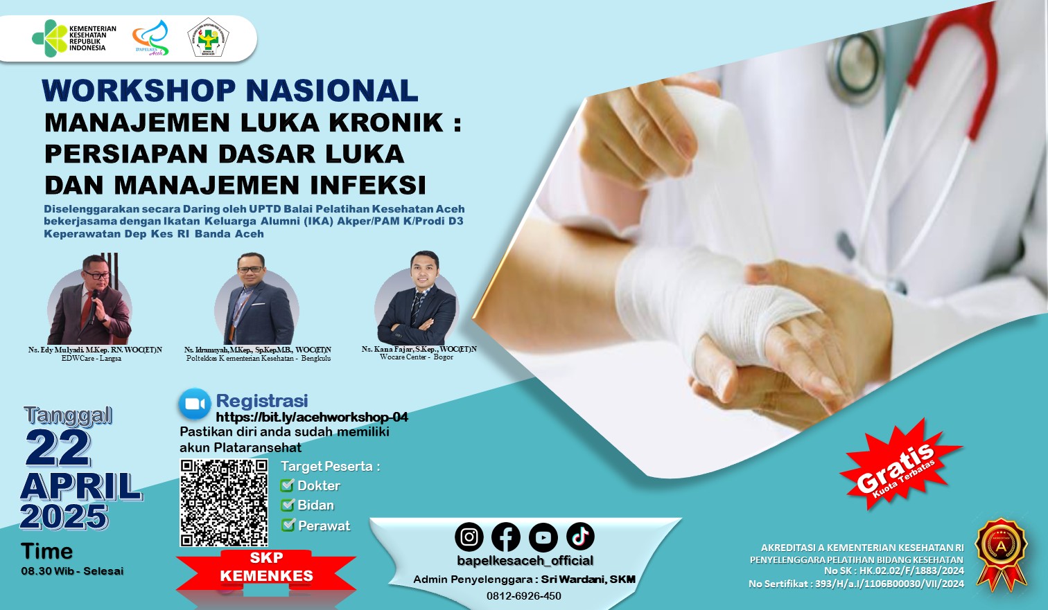 MANAJEMEN LUKA KRONIK : PERSIAPAN DASAR LUKA  DAN MANAJEMEN INFEKSI  Angkatan 1