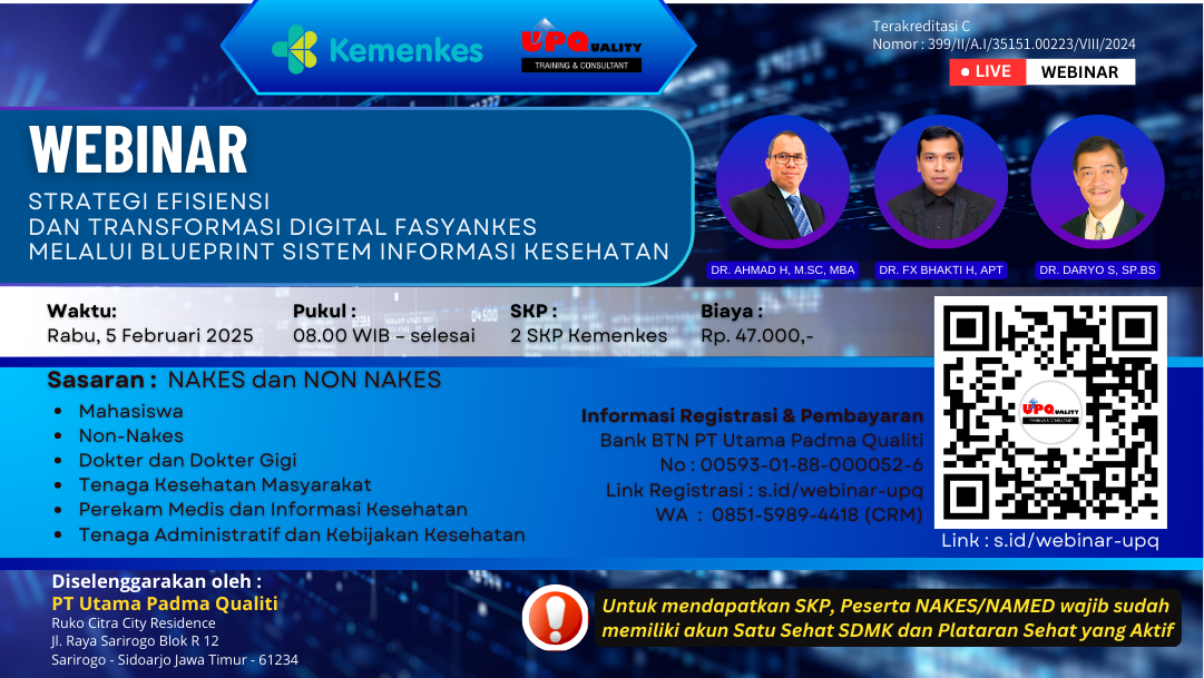 Strategi Efisiensi dan Transformasi Digital Fasyankes melalui Blueprint Sistem Informasi Kesehatan