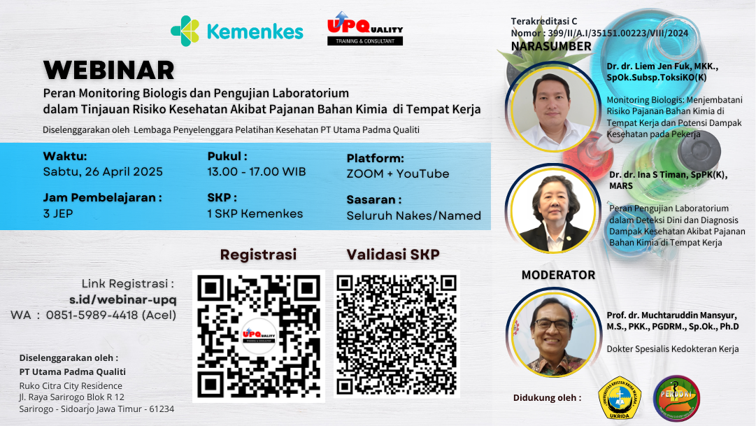 Peran Monitoring Biologis dan Pengujian Laboratorium  dalam Tinjauan Risiko Kesehatan  Akibat Pajanan Bahan Kimia di Tempat Kerja Angkatan 1