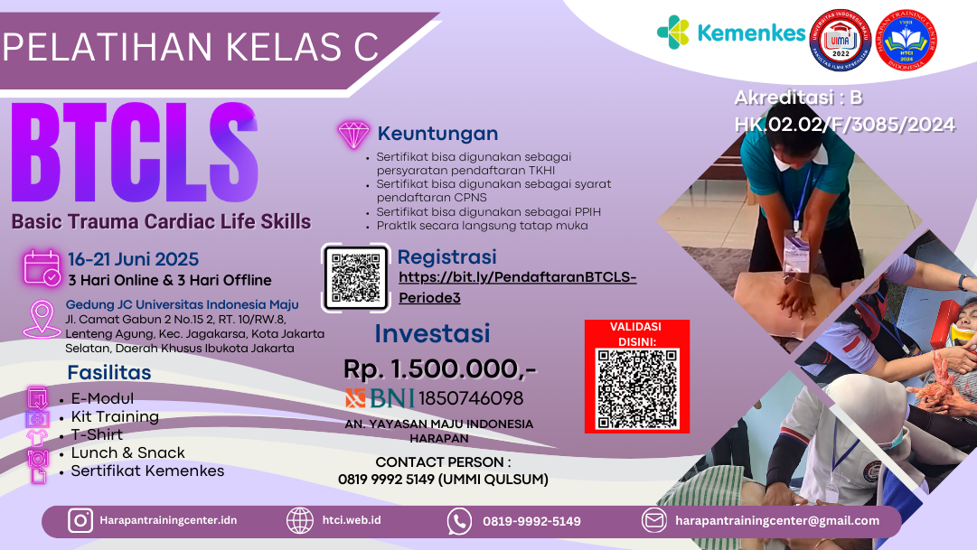 Pelatihan Basic Trauma Cardiac Life Support (BTCLS) Angkatan 3