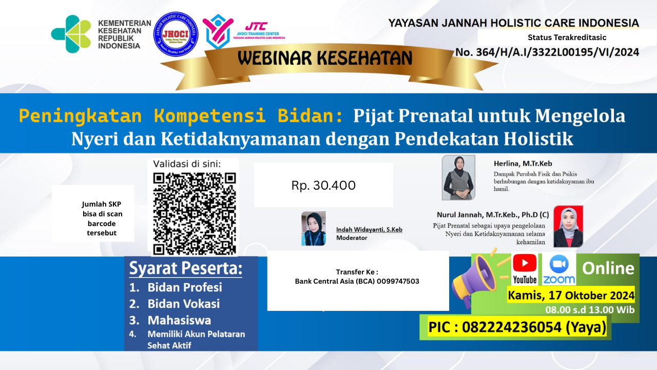 Peningkatan Kompetensi Bidan Pijat Prenatal untuk Mengelola Nyeri dan Ketidaknyamanan dengan Pendekatan Holistik dan Teknik Terapan (17.10.24)