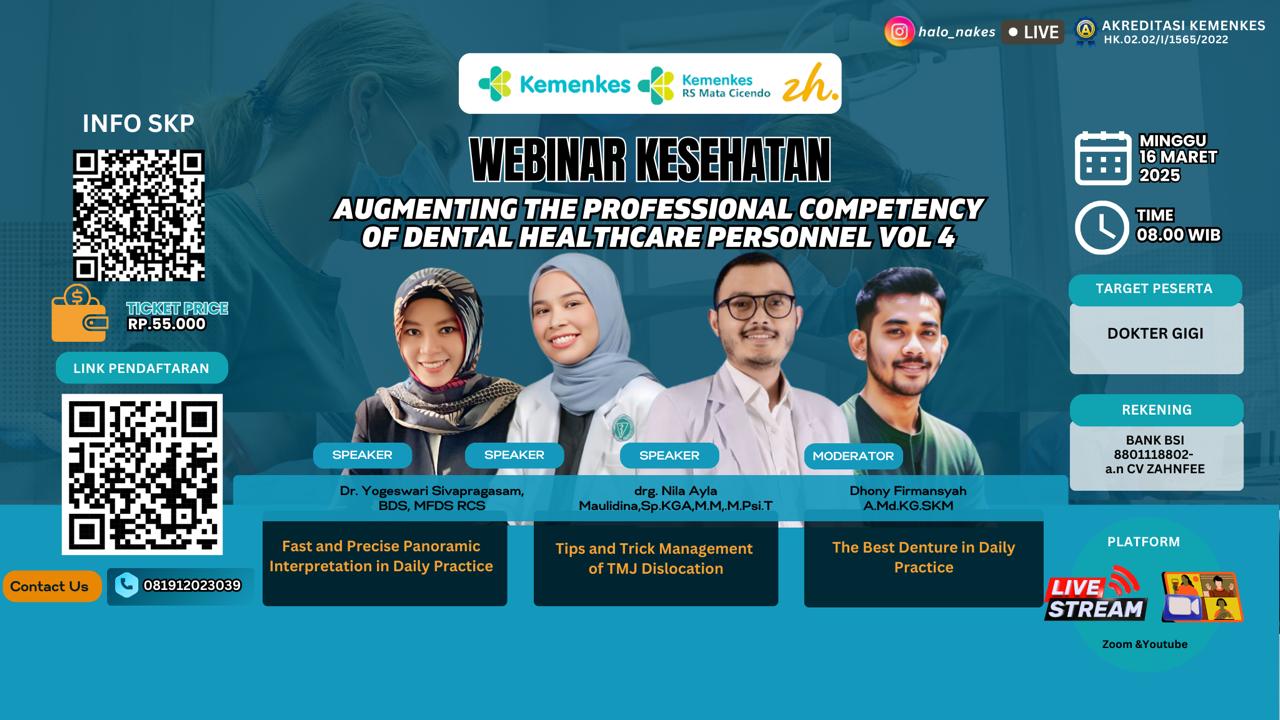Augmenting the Professional Competency of Dental Healthcare Personnel  -  Vol.4 Angkatan 1