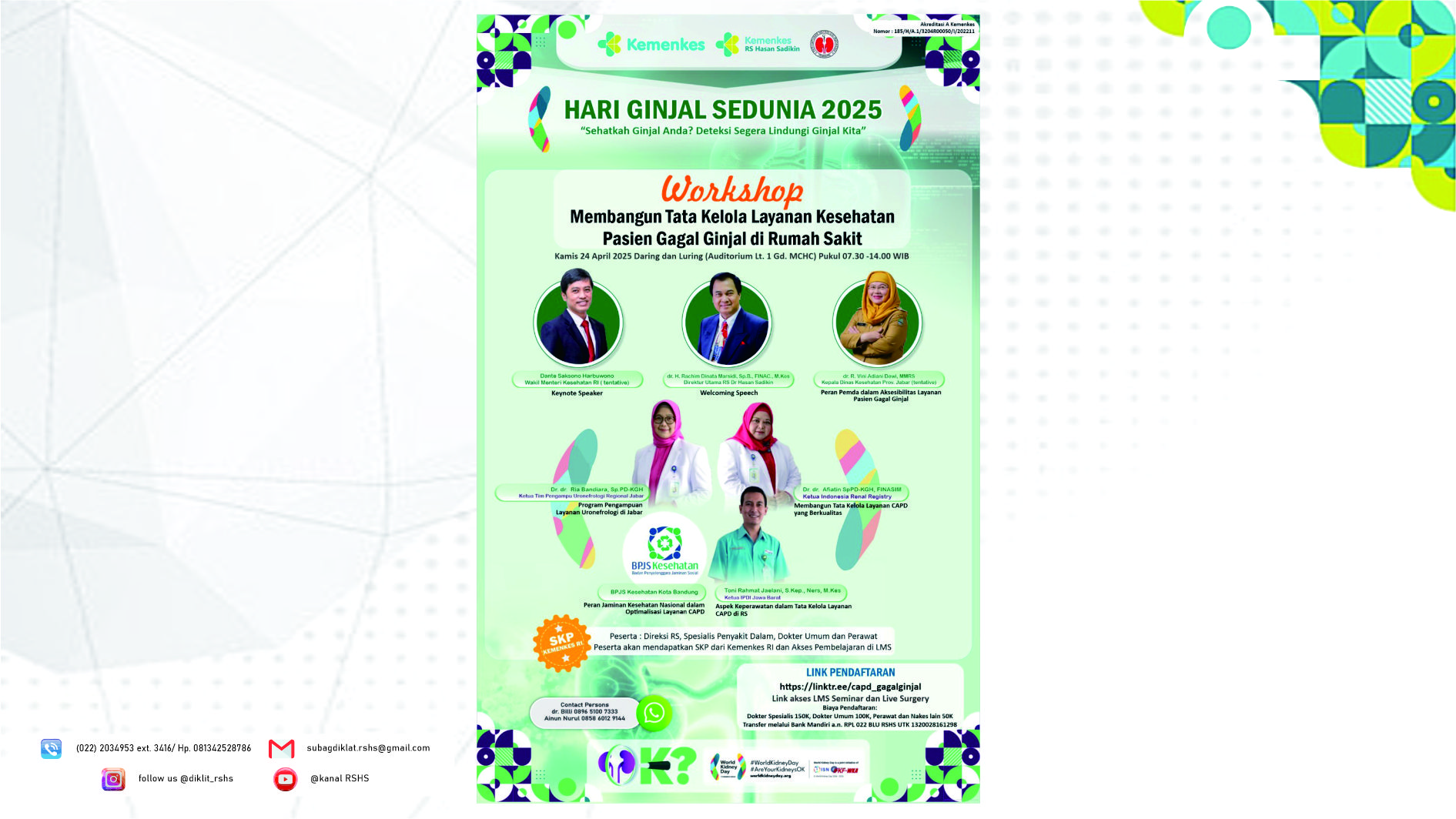 Workshop Membangun Tata Kelola Layanan Kesehatan Penyakit Ginjal Tahap Akhir Di Rumah Sakit Angkatan 1