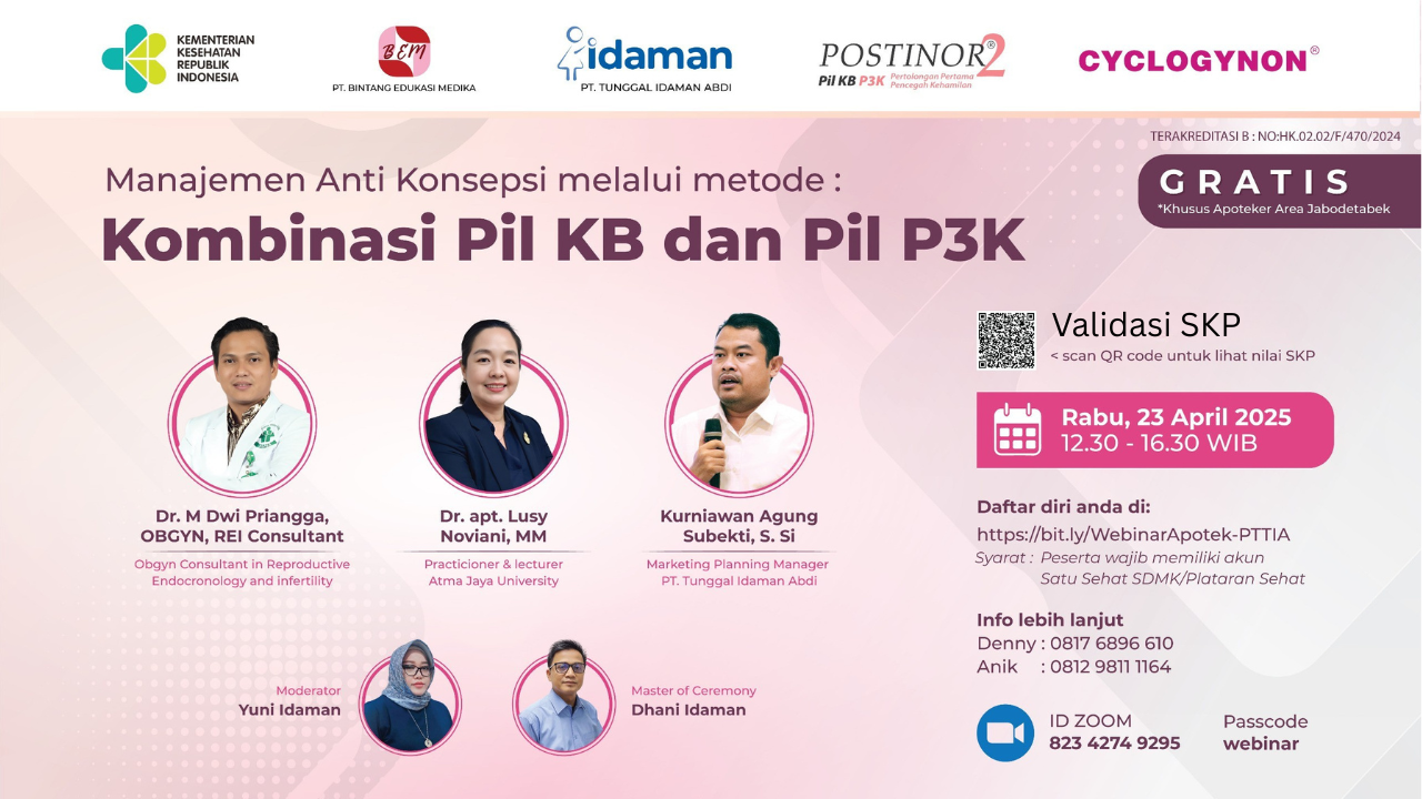 Webinar “Manajemen Anti Konsepsi melalui metode : Pil KB Kombinasi dan Pil P3K” Angkatan 1