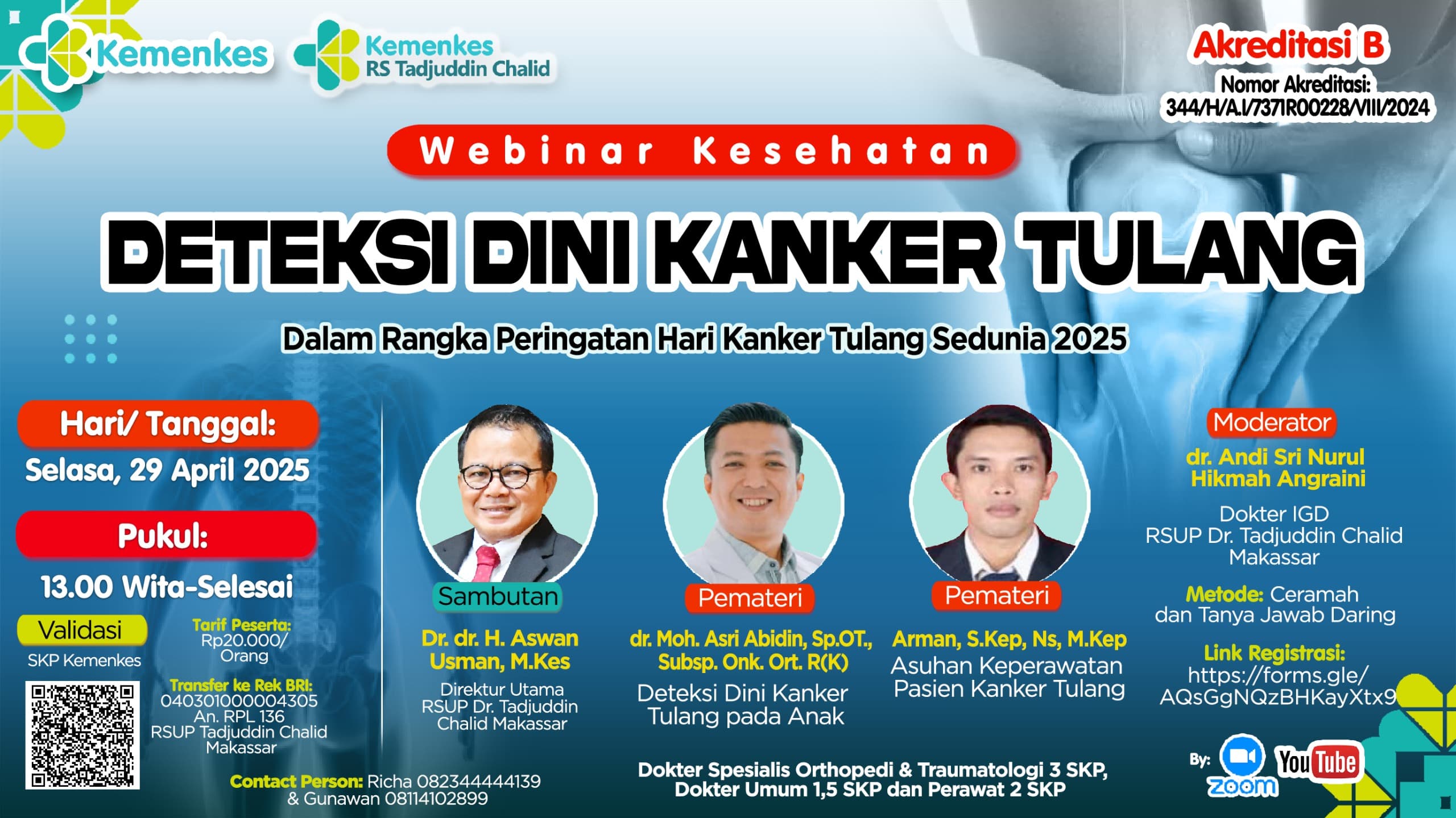 Webinar Hari Kanker Tulang "Deteksi Dini Kanker Tulang" Angkatan 1