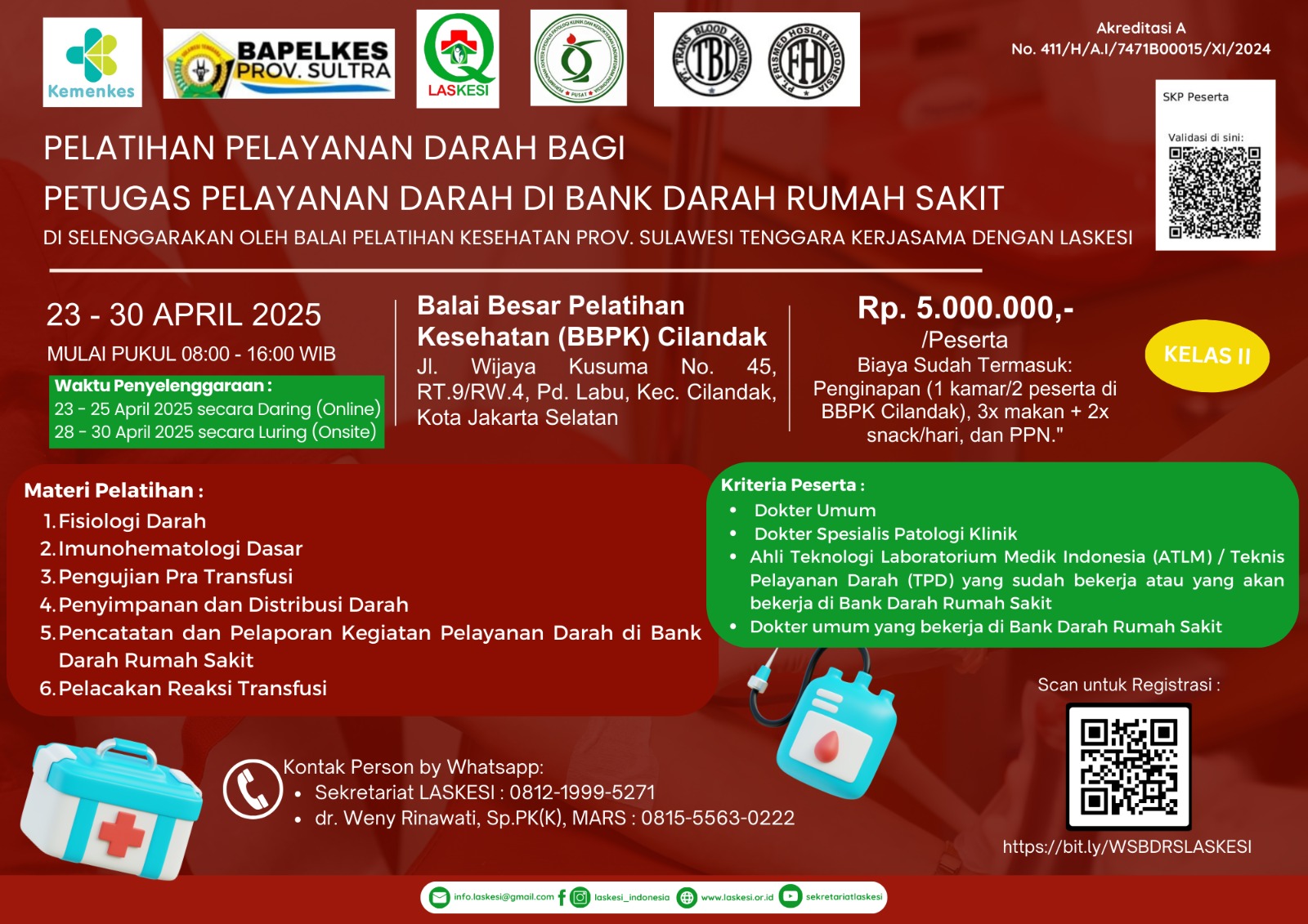 PELATIHAN PELAYANAN DARAH BAGI PETUGAS PELAYANAN DARAH DI BANK DARAH RUMAH SAKIT