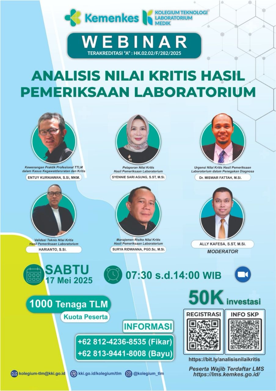 Webinar Analisis Nilai Kritis Hasil Pemeriksaan Laboratorium Batch 1 Angkatan 1