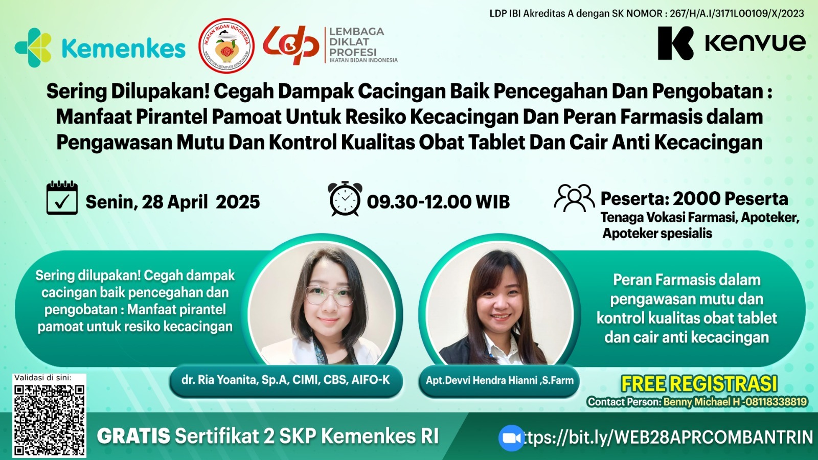 Sering dilupakan ! cegah dampak cacingan baik pencegahan dan pengobatan : Manfaat pirantel pamoat untuk resiko kecacingan dan Peran Farmasis dalam pengawasan mutu dan kontrol kualitas obat tablet dan cair anti kecacingan  Angkatan 1