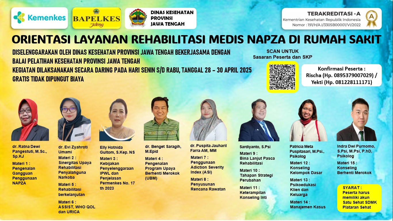 Orientasi Layanan Rehabilitasi Medis NAPZA di Rumah Sakit Angkatan 1