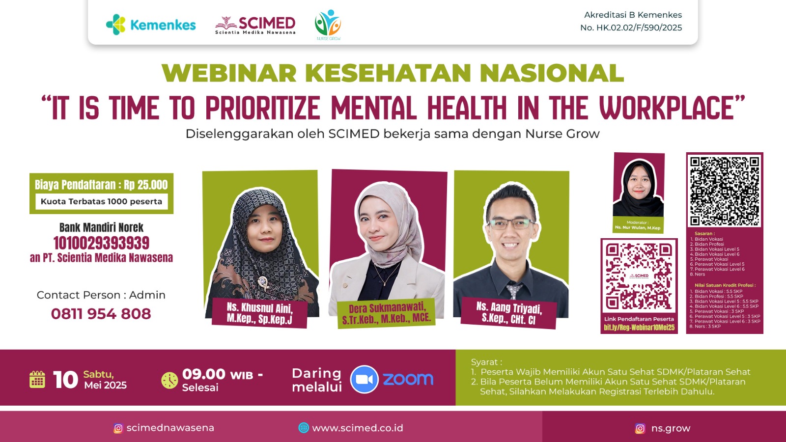 WEBINAR KESEHATAN NASIONAL “IT IS TIME TO PRIORITIZE MENTAL HEATH  IN THE WORKPLACE” Angkatan 1