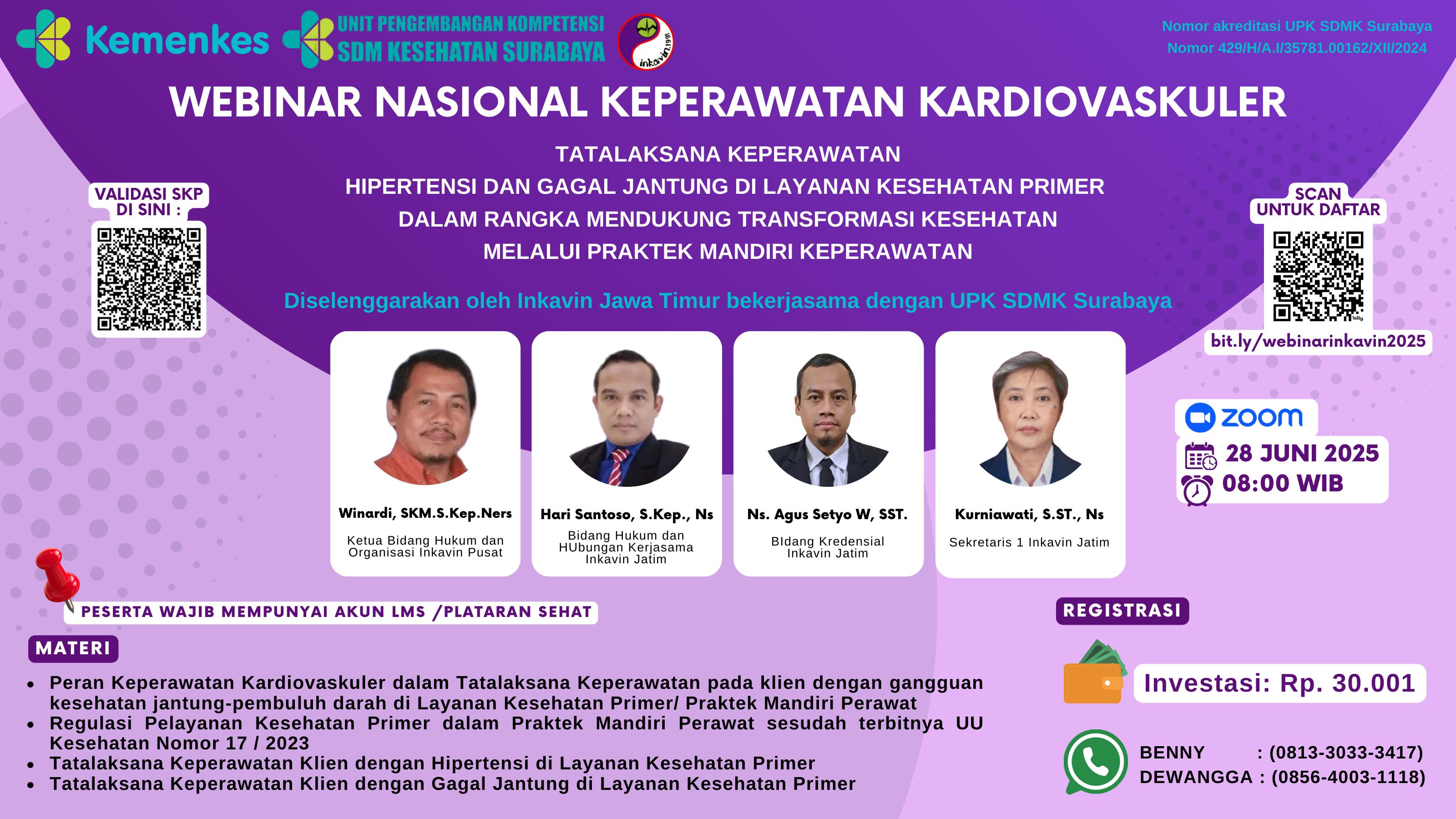 Tatalaksana Keperawatan Hipertensi dan Gagal Jantung di Layanan Kesehatan Primer Dalam Rangka Mendukung Transformasi Kesehatan Melalui Praktek Mandiri Keperawatan Angkatan 1