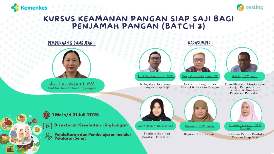 Kursus Keamanan Pangan Siap Saji bagi Penjamah Pangan Angkatan 3