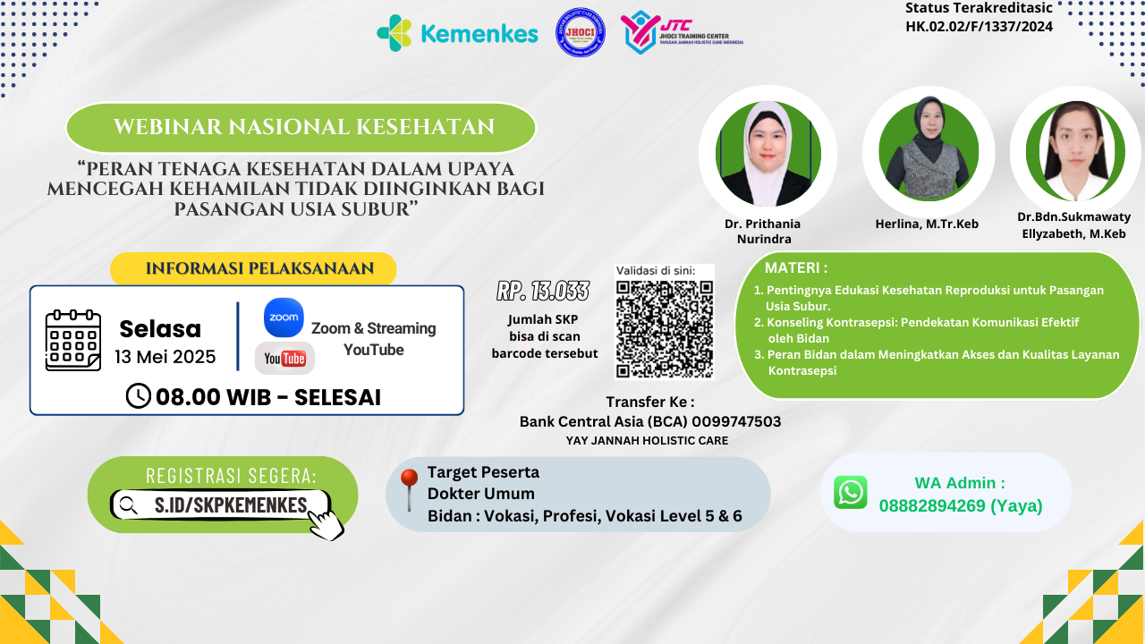 Webinar Bidan dan Dokter_Peran Tenaga kesehatan dalam upaya mencegah kehamilan tidak diinginkan bagi pasangan usia subur Angkatan 2