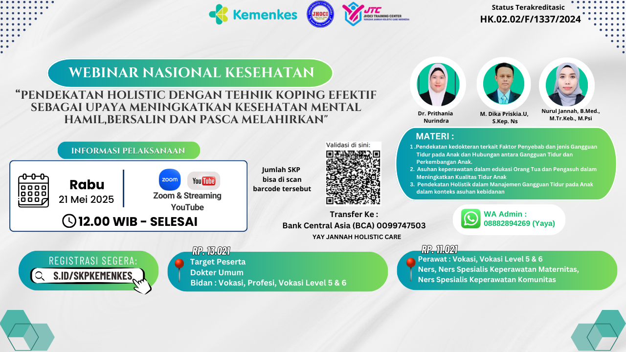 Webinar_Update kompetensi bidan, perawat, dokter _Manajemen Nonfarmakologi dalam Upaya Peningkatan Kualitas Tidur Anak. Angkatan 1