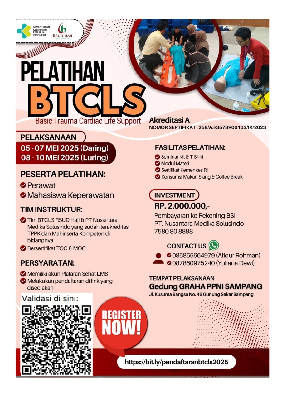 Pelatihan Basic Trauma Cardiac Life Support (BTCLS) Angkatan 20