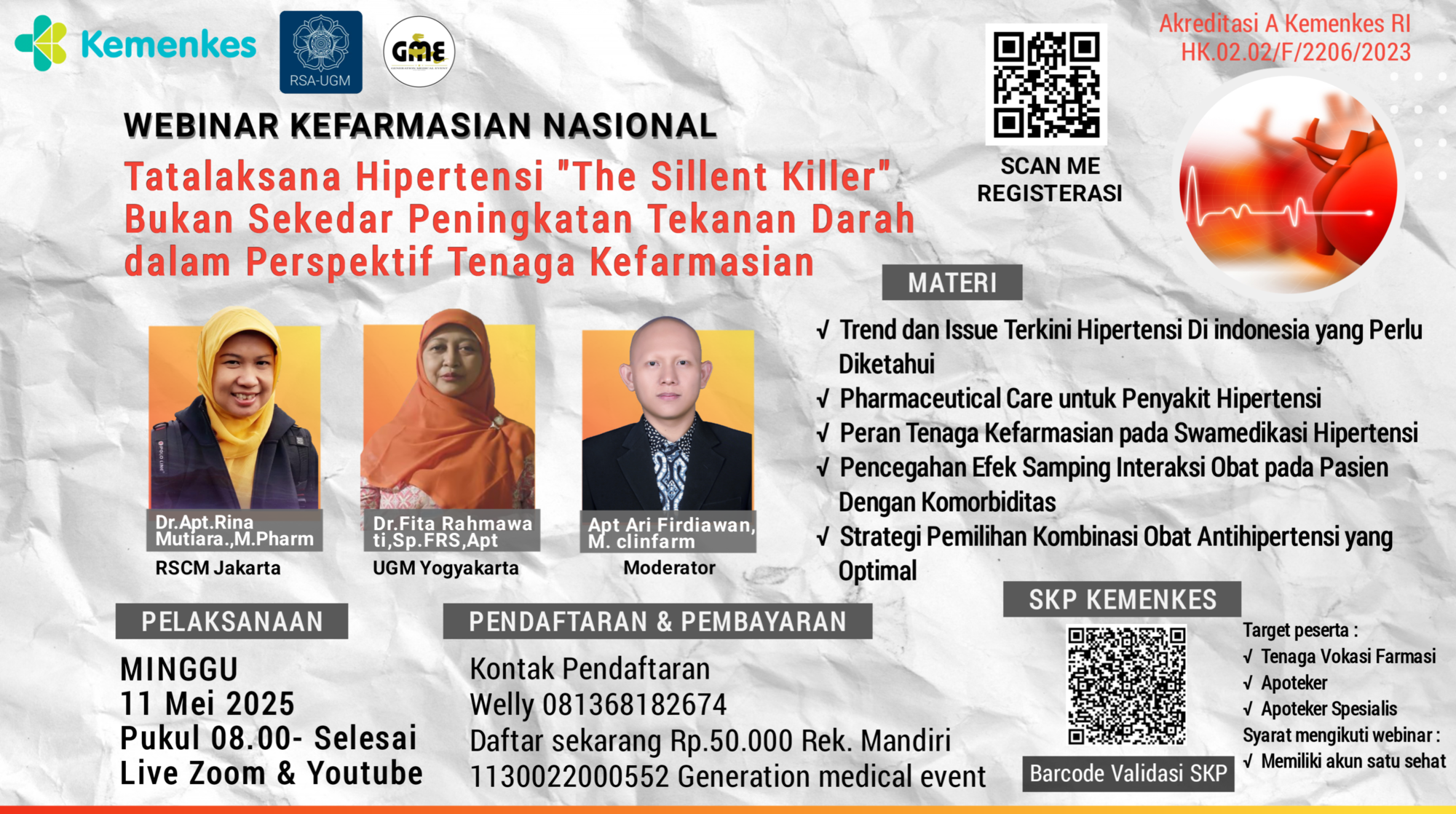 Tatalaksana Hipertensi "The Sillent Killer" Bukan Sekedar Peningkatan Tekanan Darah dalam Perspektif Tenaga Kefarmasian Angkatan 1