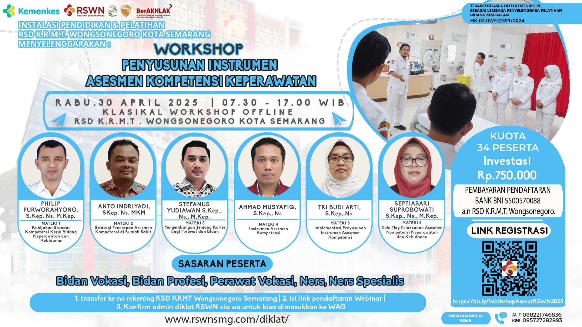 WORKSHOP PENYUSUNAN INSTRUMEN ASESMEN KOMPETENSI KEPERAWATAN DAN KEBIDANAN Angkatan 1