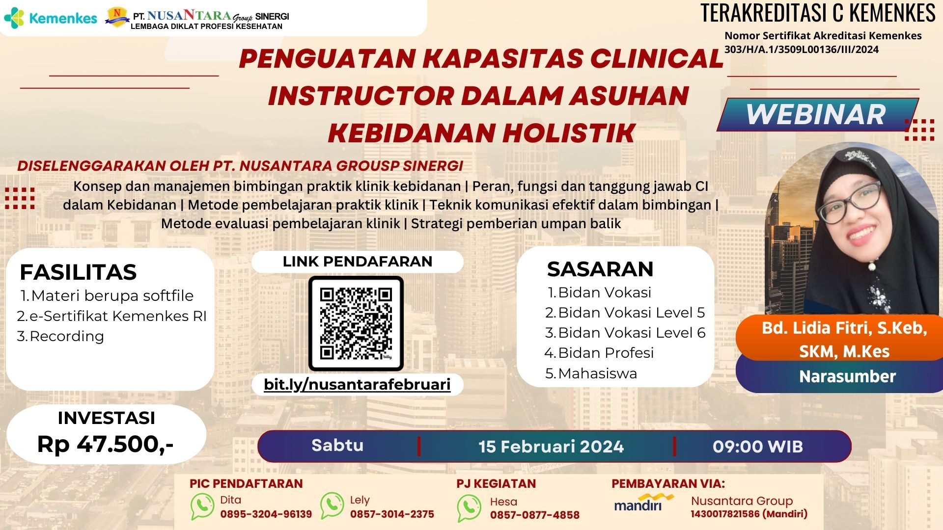 Webinar Penguatan Kapasitas Clinical Instructor dalam Asuhan Kebidanan Holistik