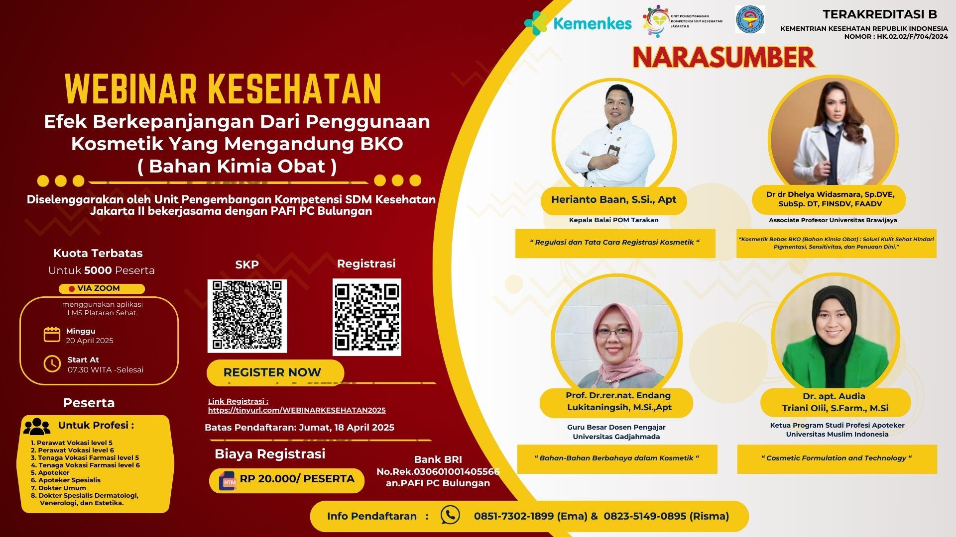 Webinar Efek Berkepanjangan dari Penggunaan Kosmetik yang Mengandung BKO (Bahan Kimia Obat)