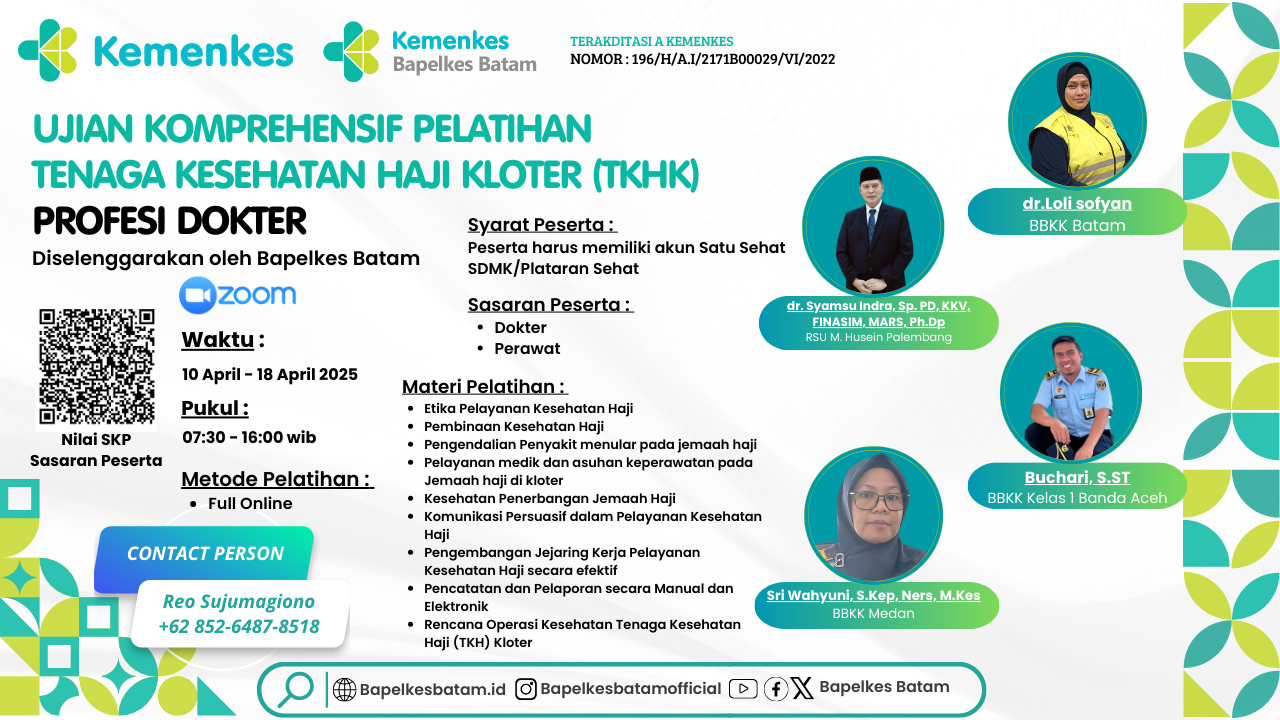 Ujian Komprehensif Pelatihan Tenaga Kesehatan Haji Kloter Profesi Dokter