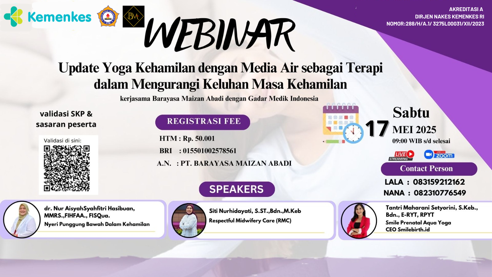 Update Yoga Kehamilan Dengan Media Air Sebagai Terapi Dalam Mengurangi Keluhan Masa Kehamilan  Angkatan 1