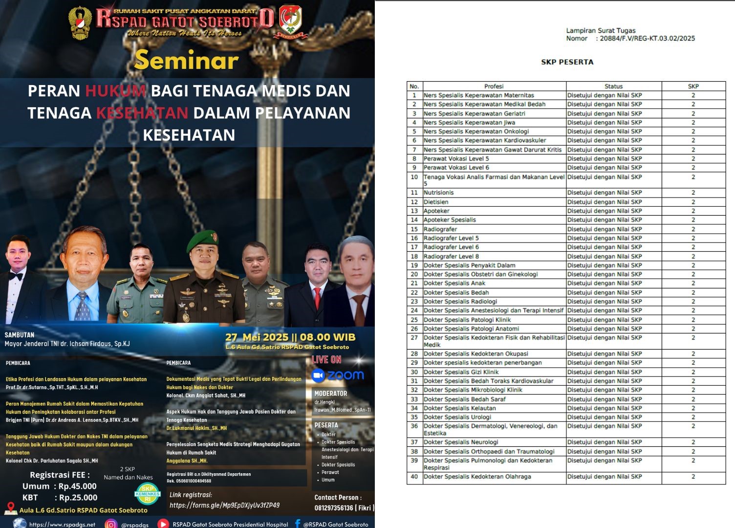 Seminar “Peran Hukum Bagi Tenaga Medis Dan Tenaga Kesehatan Dalam Pelayanan Kesehatan” Angkatan 1
