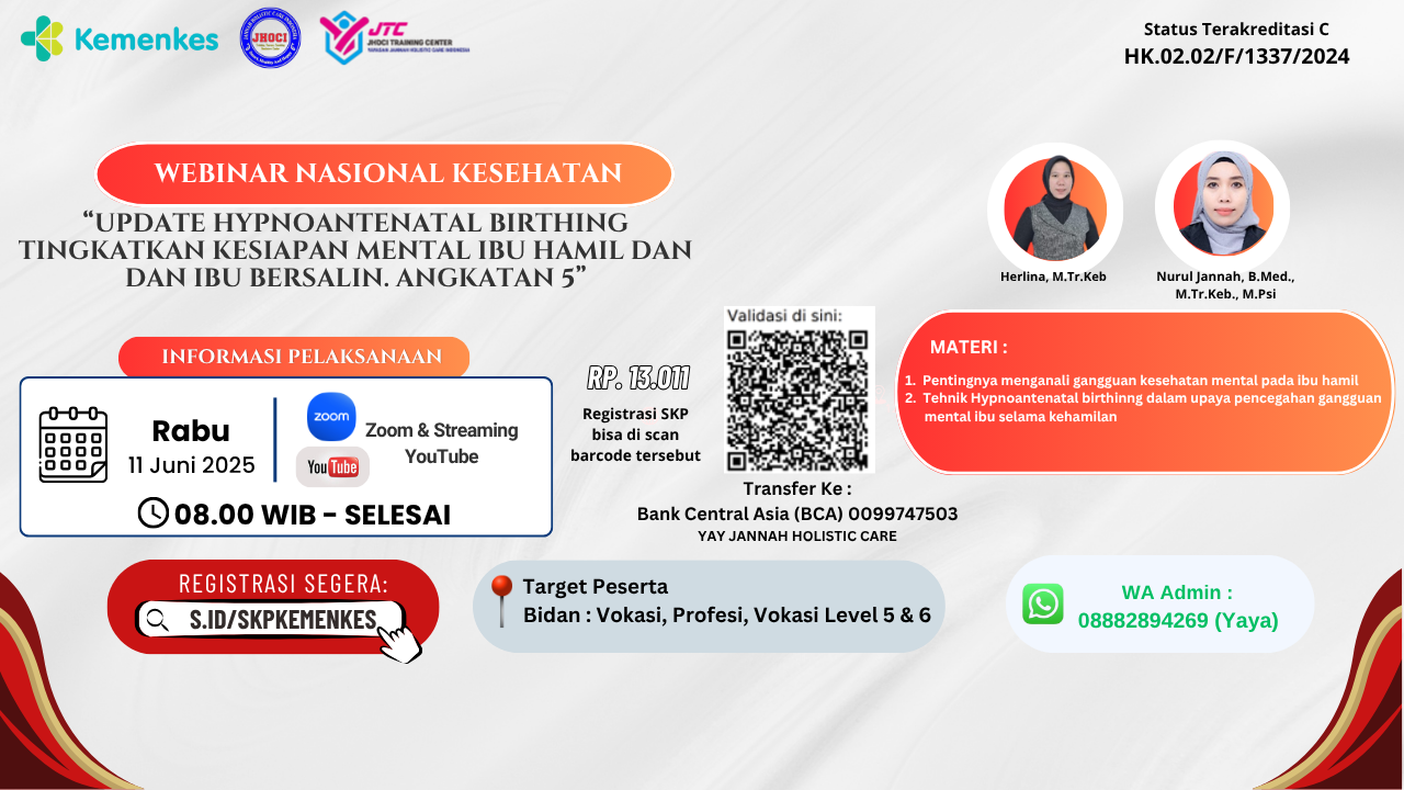 Webinar Bidan_Update Hypnoantenatal birthing Tingkatkan Kesiapan Mental Ibu Hamil dan dan ibu Bersalin. Angkatan 5  Angkatan 5