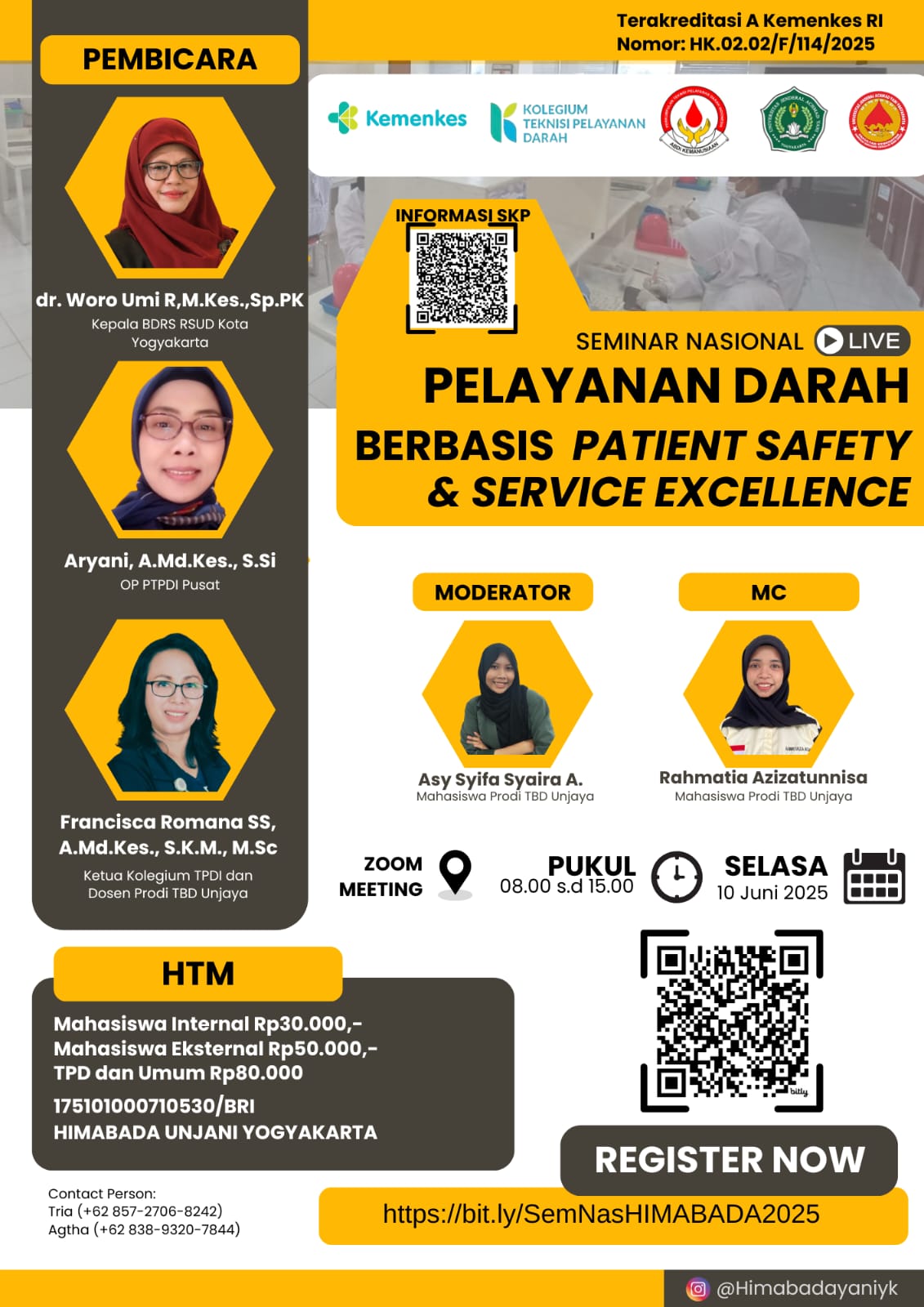 Seminar Nasional Pelayanan Darah Berbasis Patient Safety dan Service Excellence Angkatan 1
