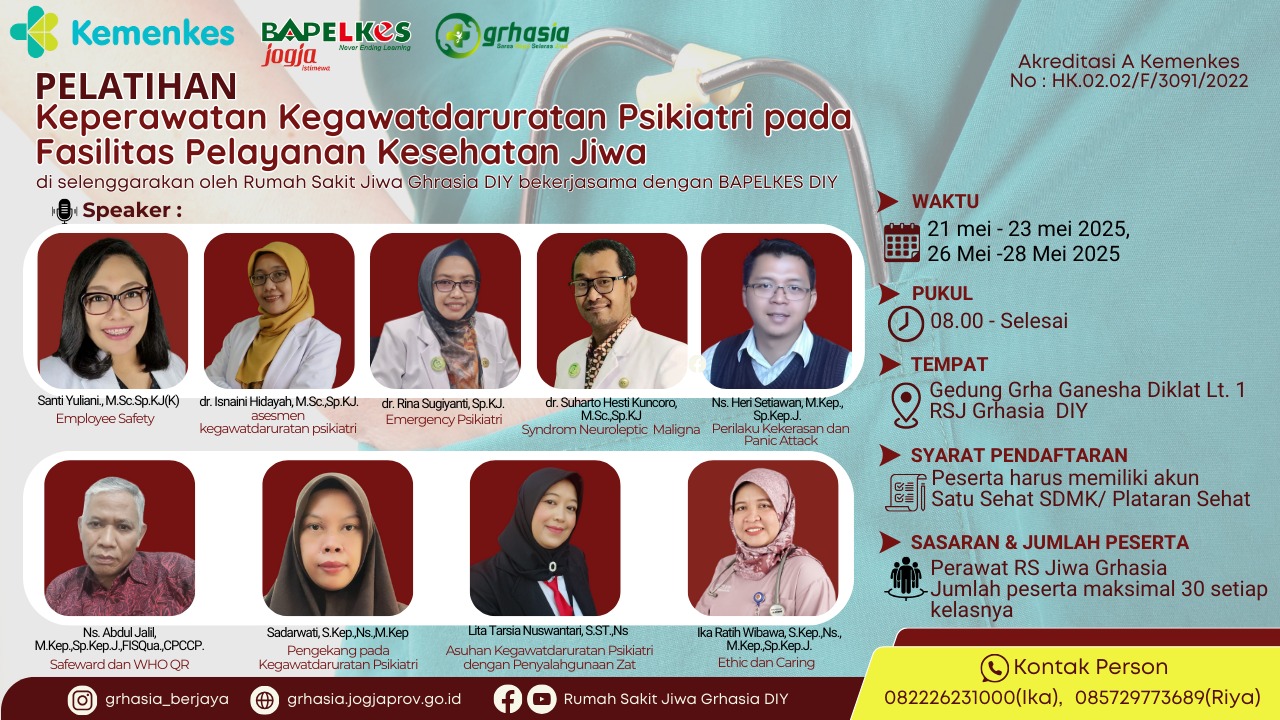 Pelatihan Keperawatan Kegawatdaruratan Psikiatri Pada Fasilitas Pelayanan Kesehatan Jiwa Angkatan 1