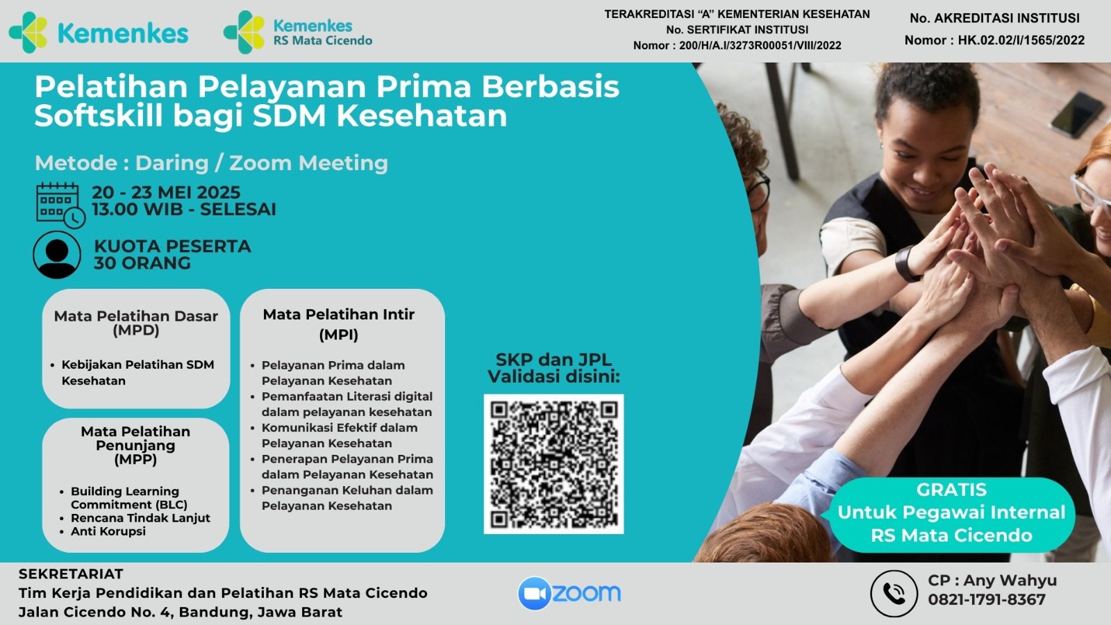 Pelatihan Pelayanan Prima Berbasis Softskills Bagi SDM Kesehatan Angkatan 1