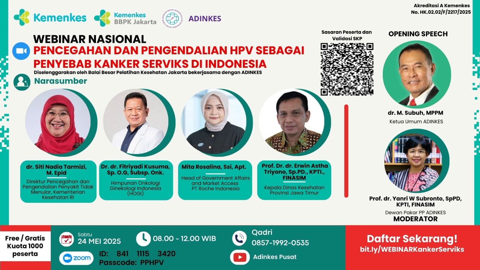 Adinkes - Pencegahan dan Pengendalian HPV sebagai Penyebab Kanker Serviks di Indonesia Angkatan 1