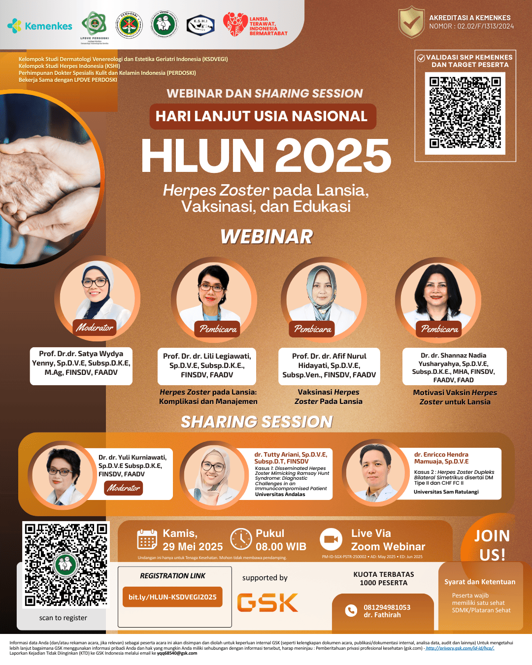 Webinar dan Sharing Session HLUN 2025: Herpes zoster pada lansia, vaksinasi, dan edukasi vaksinasi Angkatan 1