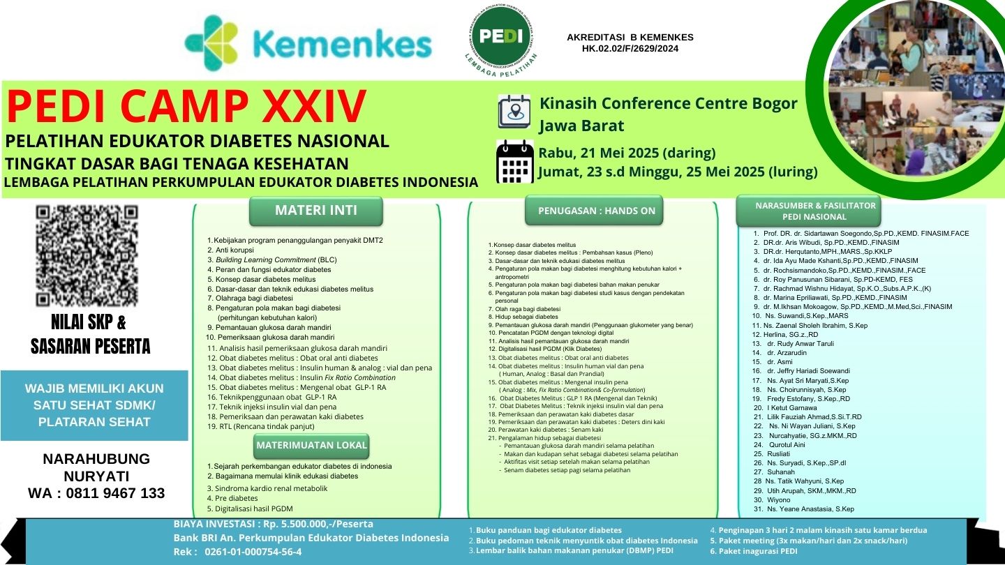 Pelatihan Edukator Diabetes Nasional Tingkat Dasar Bagi Tenaga Kesehatan Angkatan 24