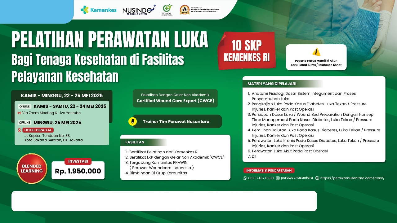 Pelatihan Perawatan Luka bagi Praktisi Kesehatan di Fasilitas Pelayanan Kesehatan Angkatan 1
