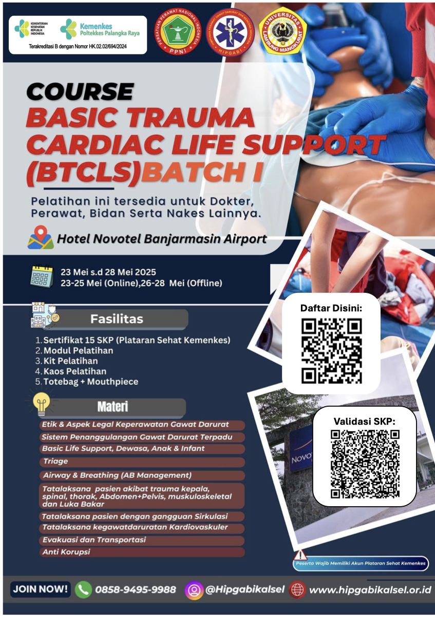 Pelatihan Basic Trauma Cardiac Life Support (BTCLS) Angkatan 1