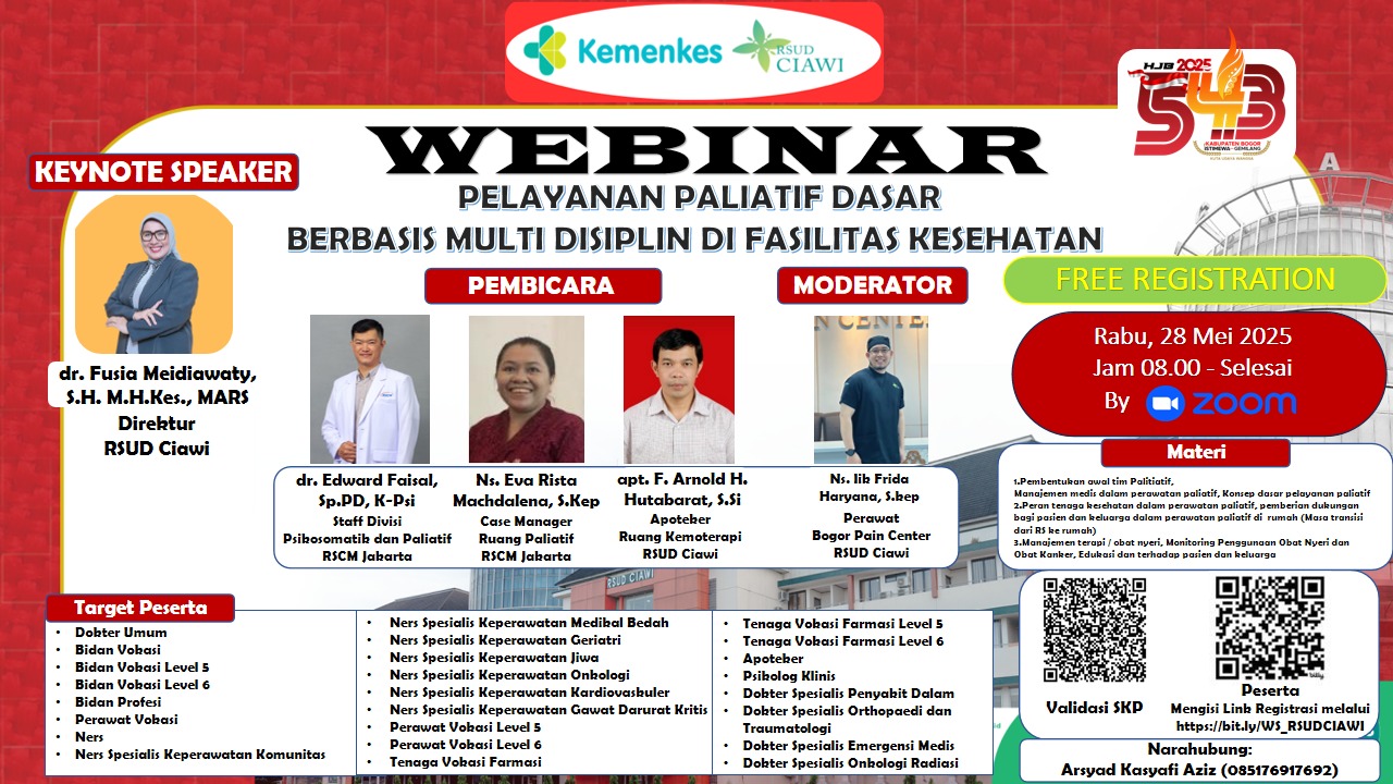 WEBINAR PELAYANAN PALIATIF DASAR BERBASIS MULTIDISIPLIN DI FASILITAS KESEHATAN Angkatan 1