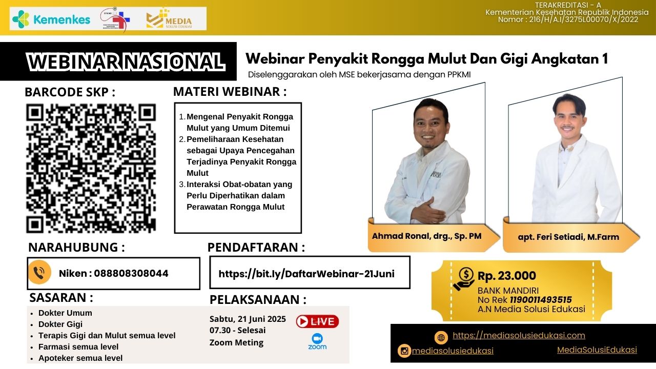 Webinar Penyakit Rongga Mulut Dan Gigi Angkatan 1