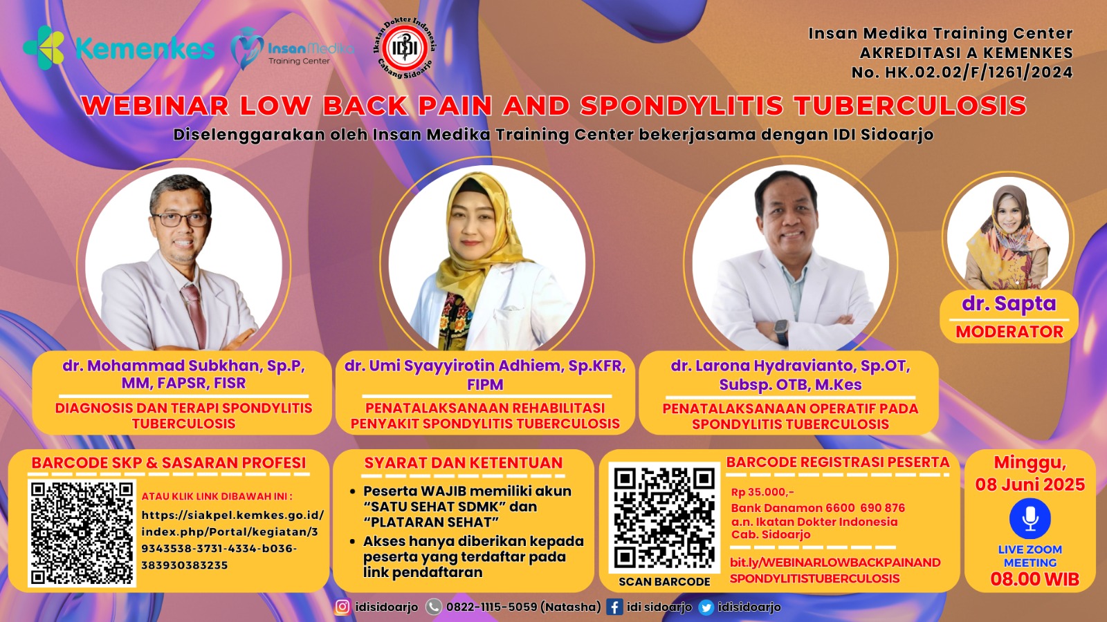 Webinar Low Back Pain and Spondylitis Tuberculosis Angkatan 1