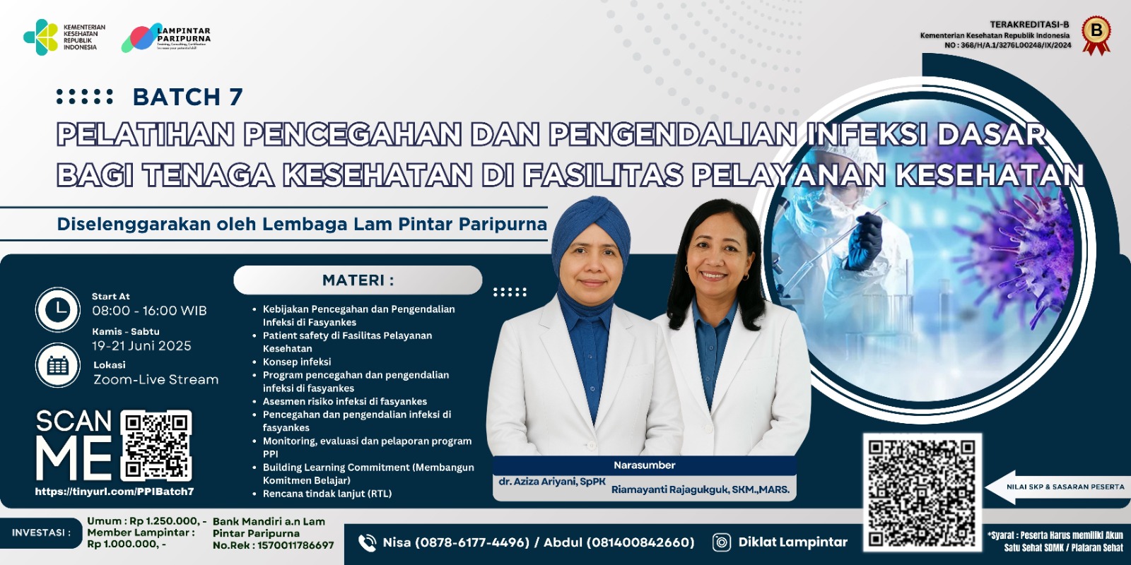 Pelatihan Pencegahan dan Pengendalian Infeksi Dasar bagi Tenaga Kesehatan di Fasilitas Pelayanan Kesehatan Angkatan 7