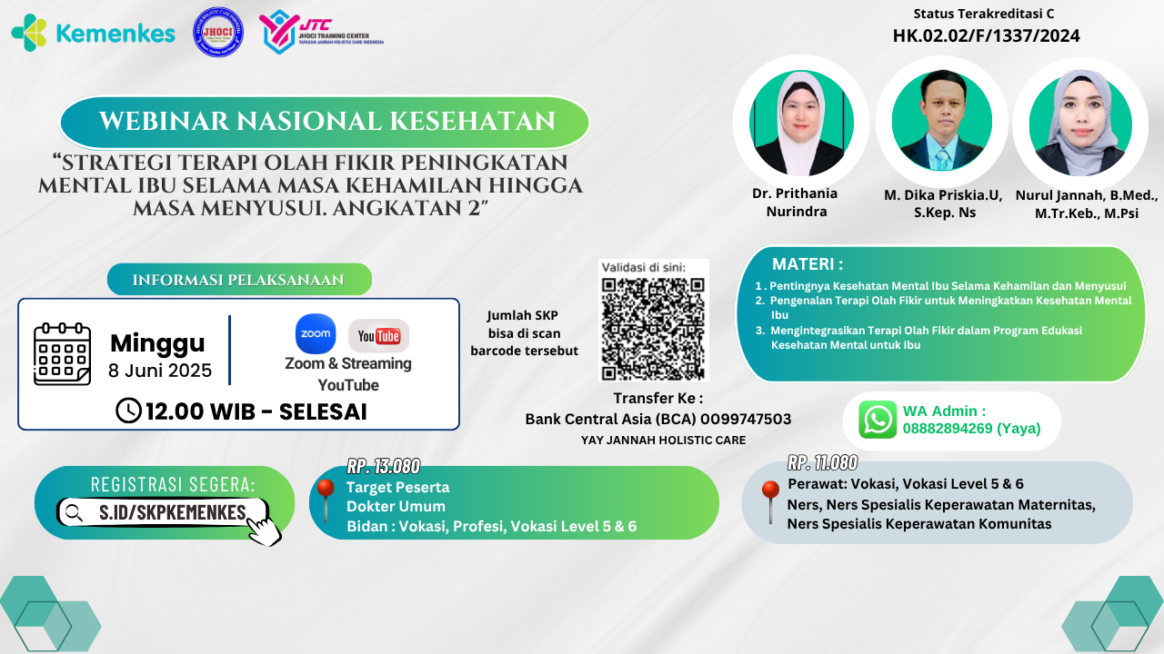 Webinar Dokter, perawat, Bidan_Strategi terapi olah fikir peningkatan mental ibu selama masa kehamilan hingga masa menyusui.  Angkatan 2