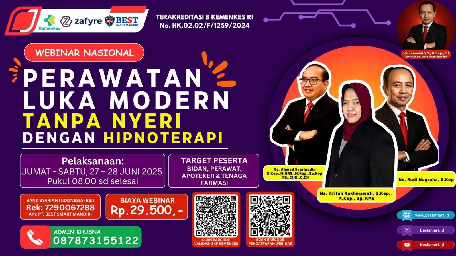 PERAWATAN LUKA MODERN TANPA NYERI DENGAN HIPNOTERAPI Angkatan 4